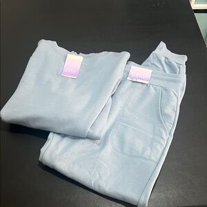 Stars Above Light Blue Sweatshirt & Hoodie Set